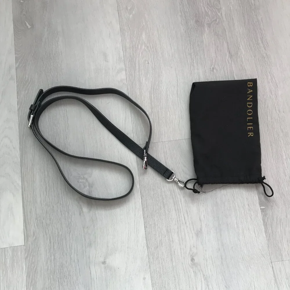 BANDOLIER EMMA PEBBLE PHONE CASE STRAP Black/Pewter BAG STRAP